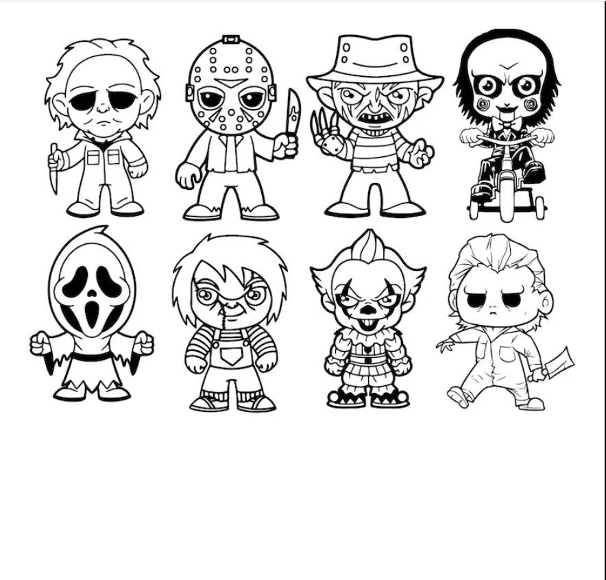 Horror Character SVG Horror SVG Chibi Horror Svg Halloween - Etsy