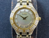 CITIZEN ECO-DRIVE Two Tone Stainless Steel Diamond set Wristwatch with M.O.P dial in G.W.O