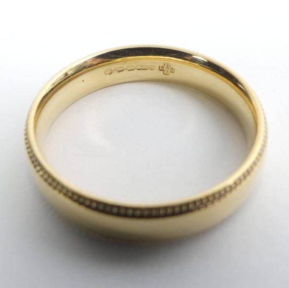 SOLID 18CT GOLD Wedding Ring Size T Birmingham 20… - image 3