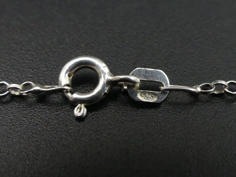 8.5 Grams 8 Faceted Black Bead Necklace FINE STERLING 9.25 SILVER C.Z