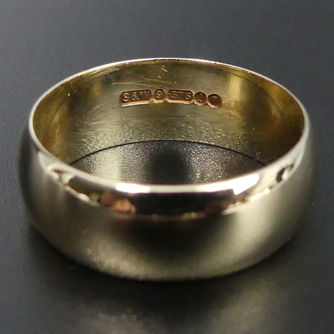 VINTAGE 9 CT GOLD Wedding Ring Size T 1/2 London 1966 6.6 Etsy