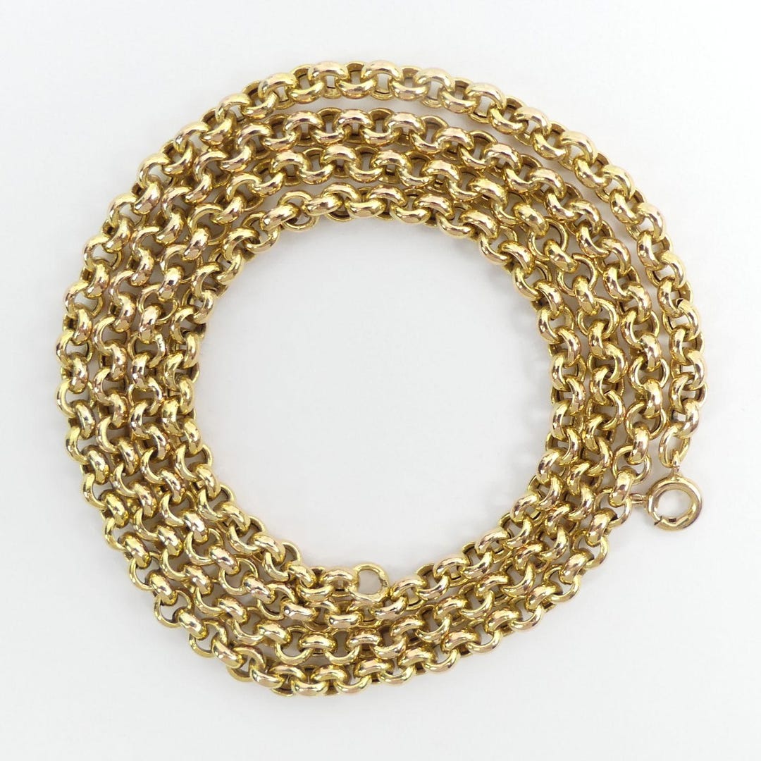 LONG 9CT GOLD Belcher Link 61 Cm Chain Necklace - 13.6 Grams - Etsy