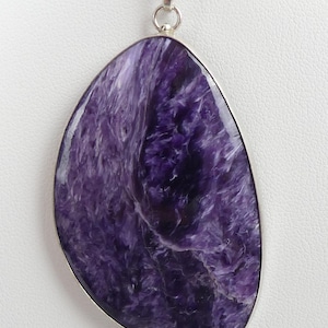 STERLING SILVER CHAROITE Pendant & Chain - 20 Grams