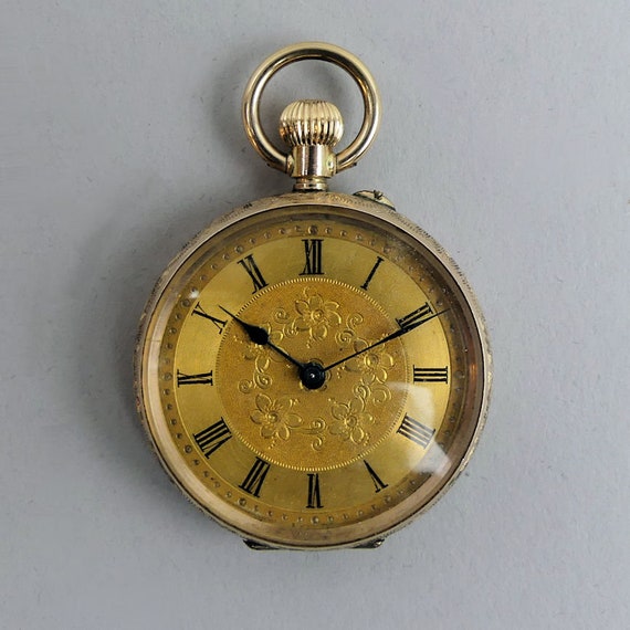 9CT GOLD ANTIQUE FANCY Pocket Watch c.1900 in G.W.O 32.5 grams Etsy
