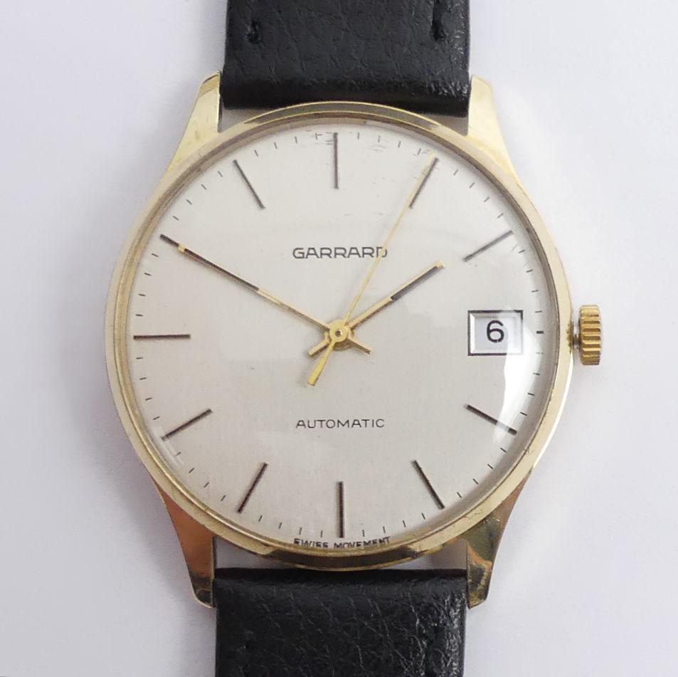 GARRARD 9CT GOLD Date Adjust Automatic Watch In Good Working Order