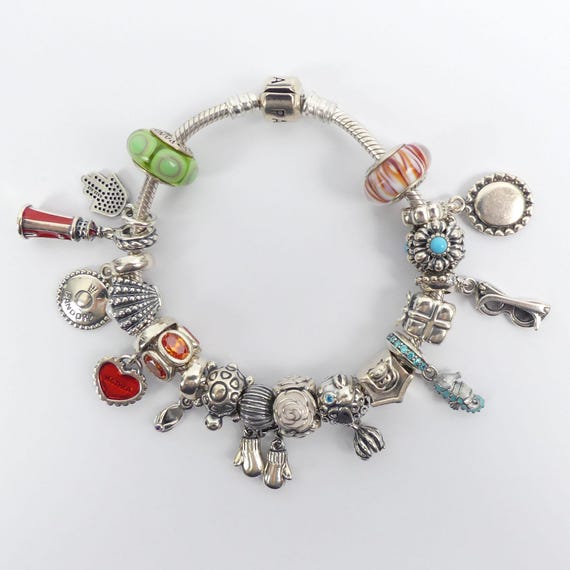 PANDORA HEAVY SILVER Charm Bracelet Boxed 84 Grams