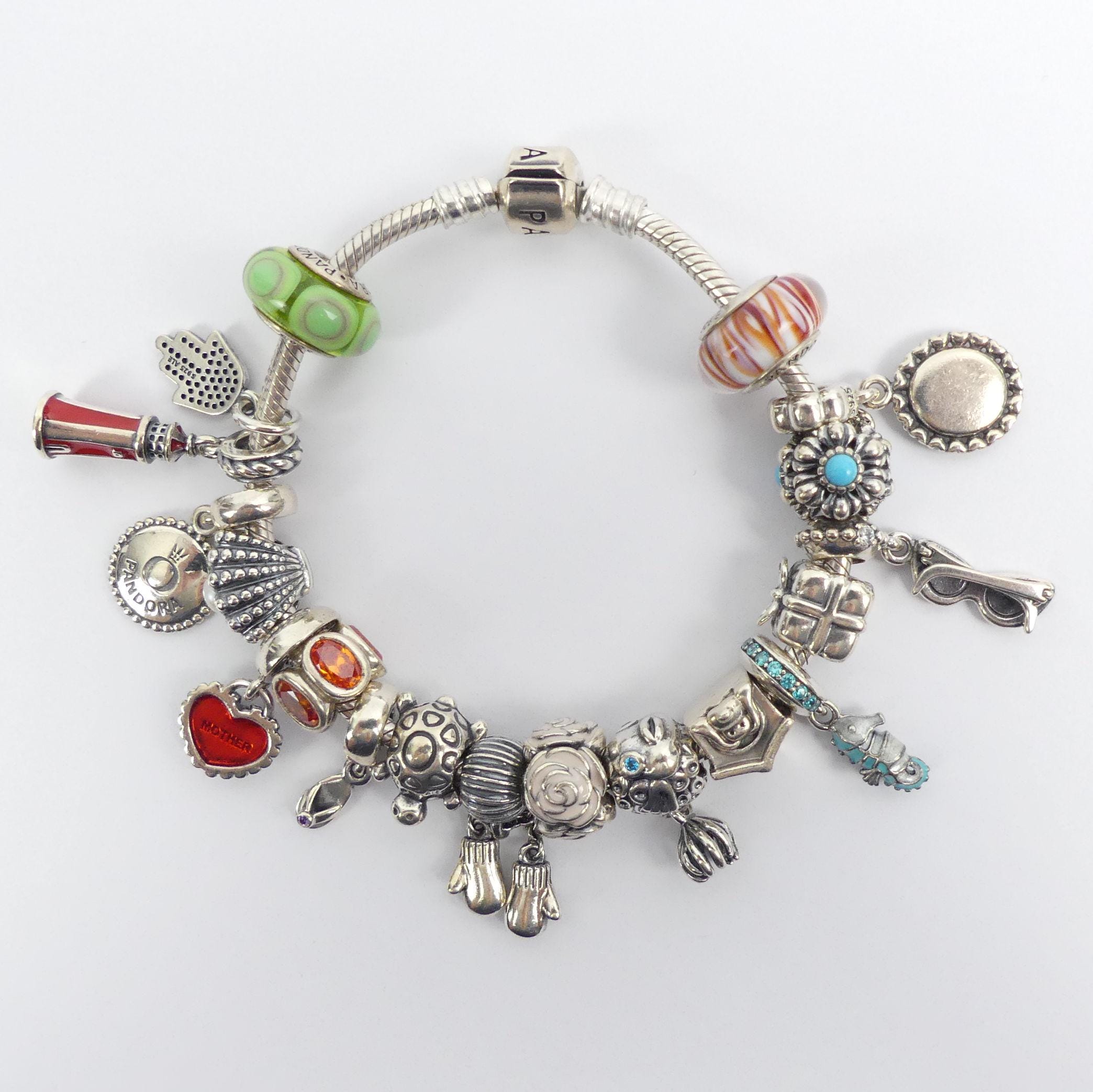 PANDORA HEAVY SILVER Charm Bracelet Boxed 84 Grams