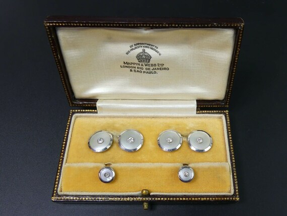 18 CT GOLD ABALONE Diamond Cufflinks 
