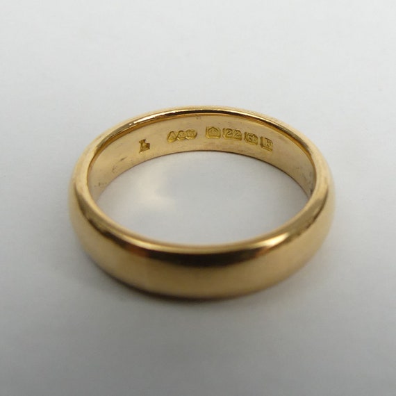 ANTIQUE 22CT GOLD Wedding Ring Size L Birmingham … - image 4