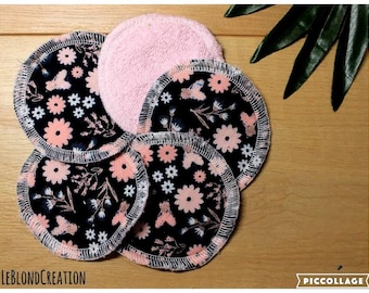 Five (5) Makeup Remover Pads, COTTON, Terry, Washable/Reusable Wipe, Cleansing, Facial Care, Makeup, Evening Routine