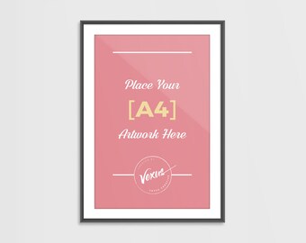 A4 Frame Mockup, Timber/Black/Custom Colours, Bevel/Thick/Thin/Fancy Frames, Digital Download, PSD/JPG/PNG Formats