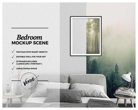 Wall Frame Mockup Bedroom Blank Wall Mockup Empty