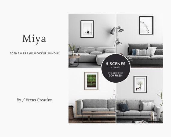 50006 Living Room Frame Mockups Living Room Blank Wall Etsy