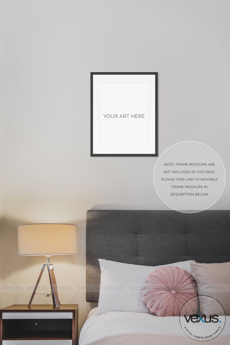 Bedroom Mockup 14 Scene Mockup Wall art mock up Blank Empty Etsy