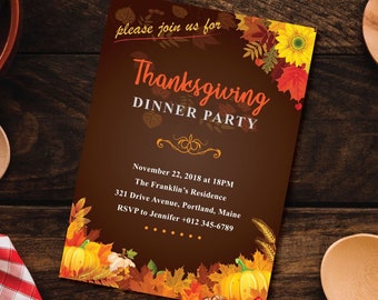 thanksgiving invitations etsy