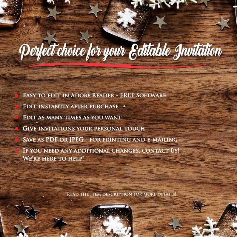 Editable Christmas Greeting Card Printable Xmas New Year ...