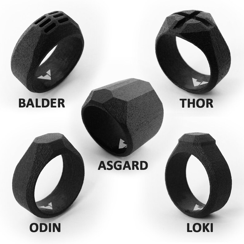 Steel jewelry anniversary Black statement ring men 11th anniversary steel anniversary for him 11 year anniversary gifts for men ODIN S