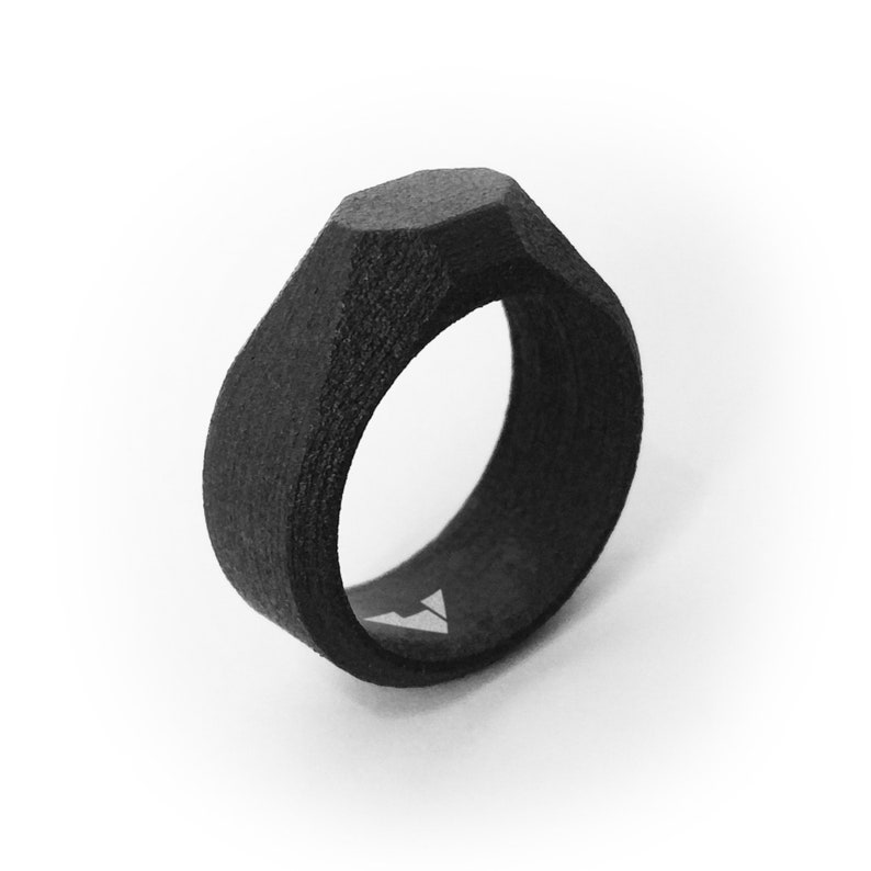 Steel jewelry anniversary Black statement ring men 11th anniversary steel anniversary for him 11 year anniversary gifts for men ODIN S