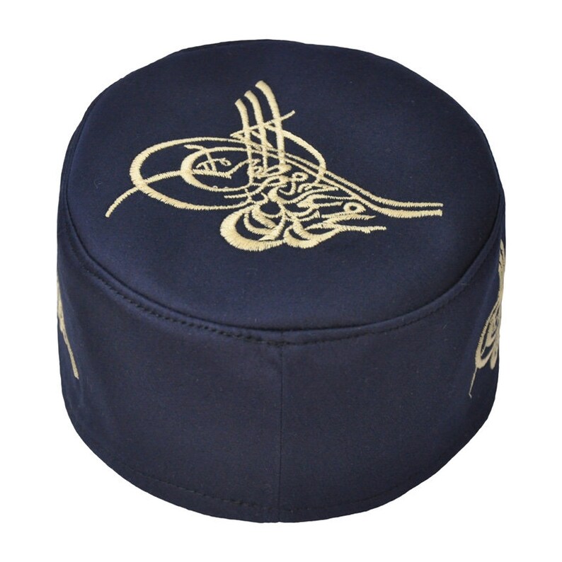 Muslim Hat Turkish Skull Cap Kufi Islamic Prayer Namaz-Blue