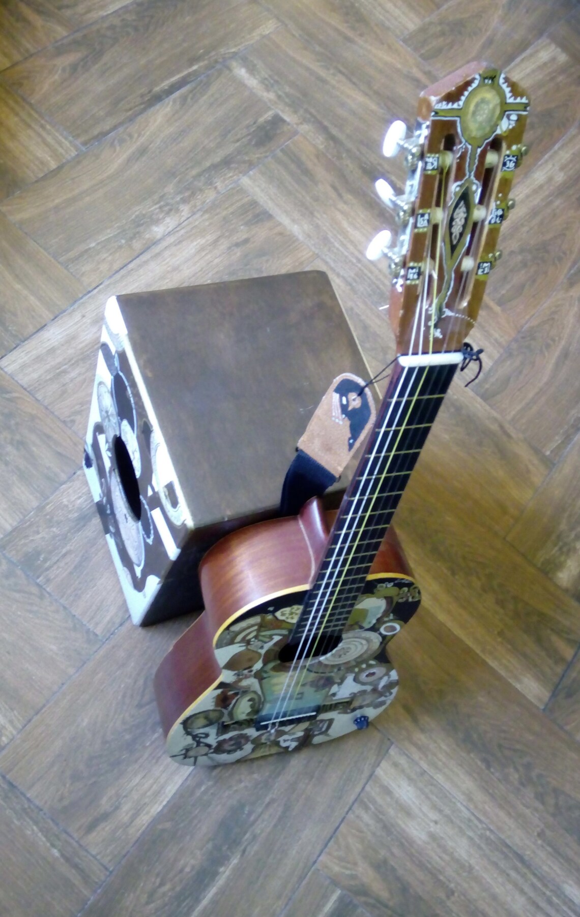 Spanish Guitar & Flamenco Cajon. Spanische Gitarre Und Etsy