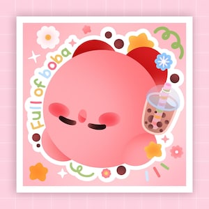 Full Of Boba · Kirby Print · Cute Print · Mini Print