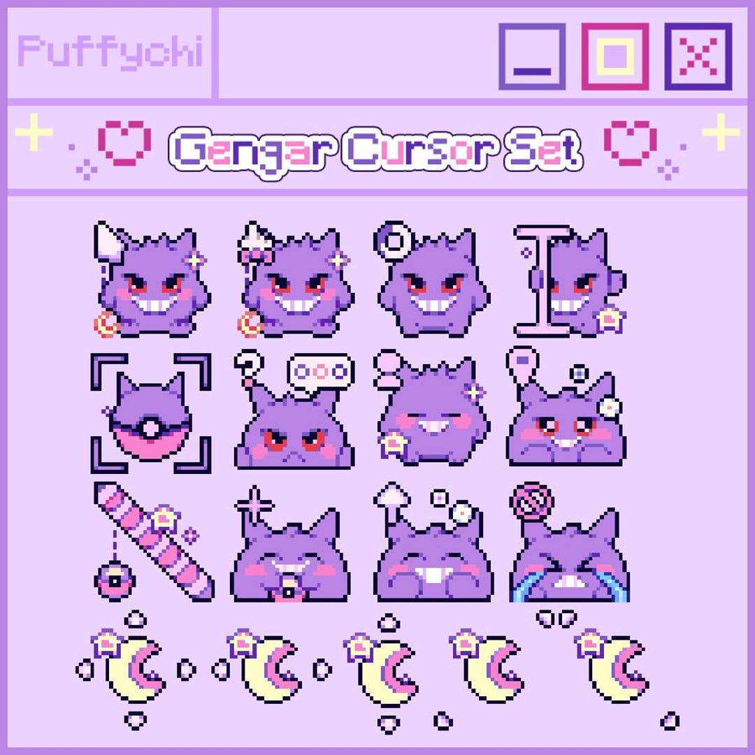Gengar Cursor Pack | Animated Custom Cursors | Pixel Cursors - Etsy