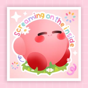 Screaming On The Inside · Kirby Print · Cute Print · Mini Print
