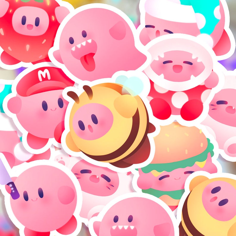 Kirby Vinyl Stickers · Kirby Stickers · Cute Stickers · Big Stickers - Etsy