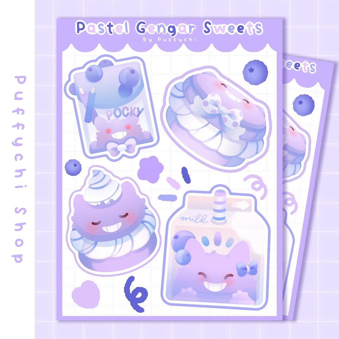 Cute Gangle Sticker Gengar Stickers · Cute Stickers · Vinyl Sticker Sheet · Pokemon ...