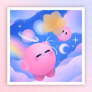 Balloons · Kirby Print · Cute Print · Mini Print