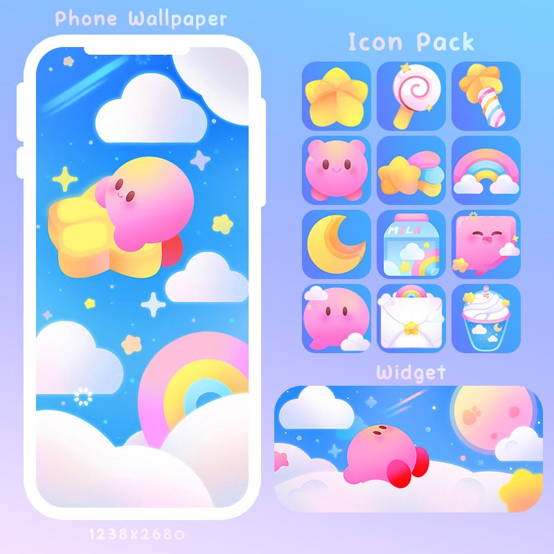 Kirby Multicolor Pack Phone Wallpaper 