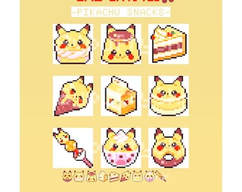 Twitch Stream Badges and Emotes / Pikachu / Cute Stream Assets / Pixel art