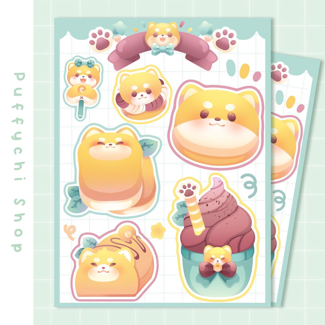 Shiba Inu Bakery · Cute Stickers · Vinyl Sticker Sheet · Dog Stickers ...