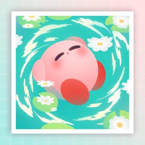 Water Slide · Kirby Print · Cute Print · Mini Print