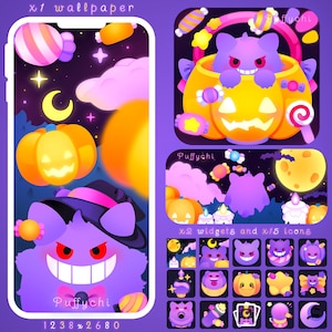 Spooky Gengar - Fondos de pantalla del teléfono + Iconos + Widget