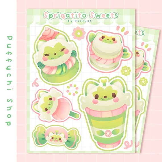 Sprigatito Sweets · Pokemon Stickers  · Vinyl Sticker Sheet