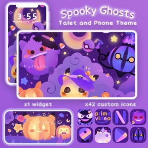 Spooky Pokémon Ghost - Phone and Tablet Wallpaper + 42 Icons + Widget