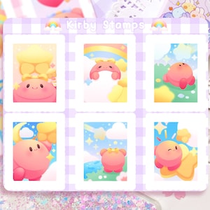 Kirby Stamps Set 1 · Cute Stickers · Vinyl Sticker Sheet · Kirby Stickers