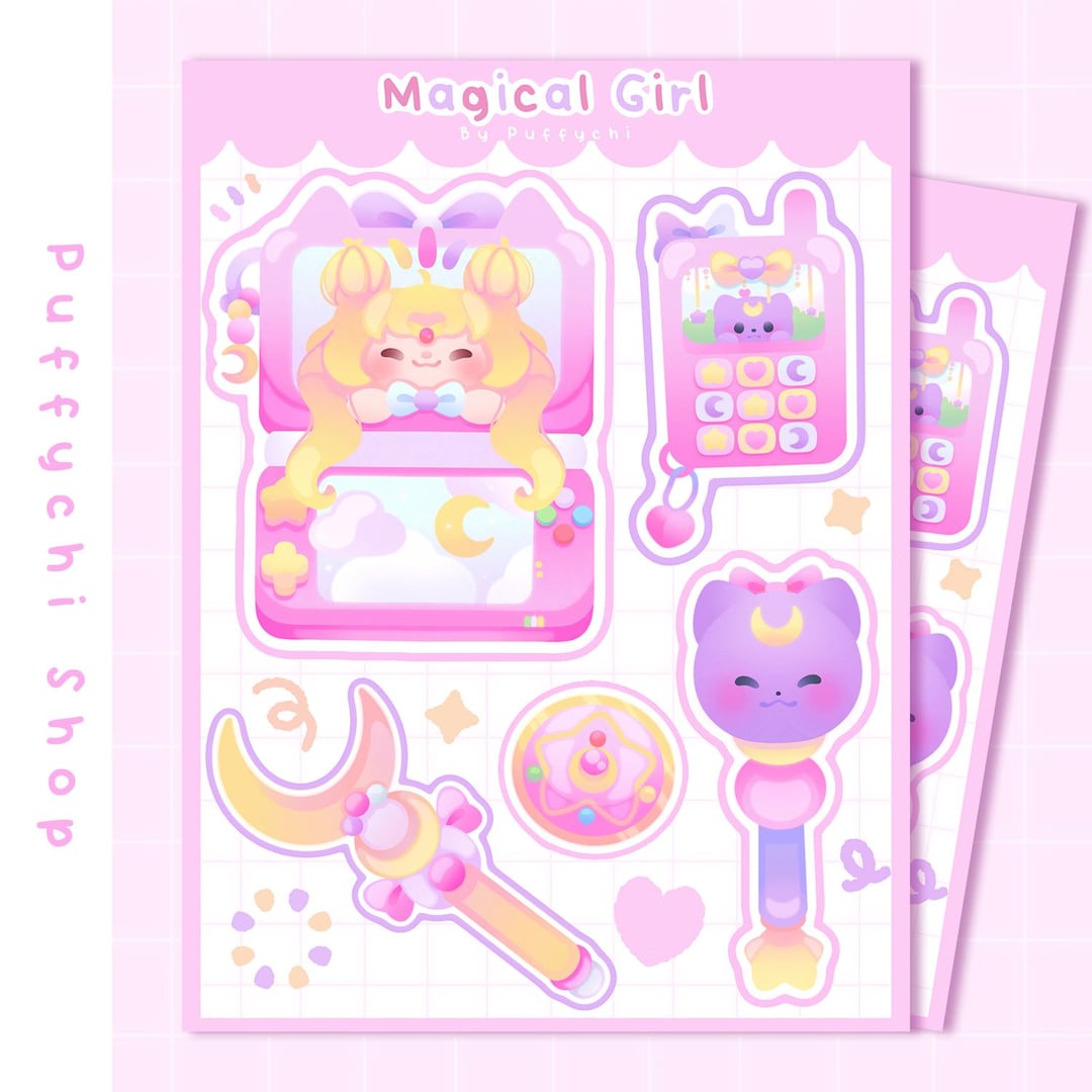 Magical Girl Stickers · Cute Stickers · Vinyl Sticker Sheet · Kawaii ...