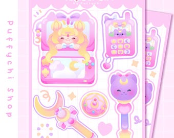 Magical Girl Stickers · Cute Stickers · Vinyl Sticker Sheet · Kawaii Stickers