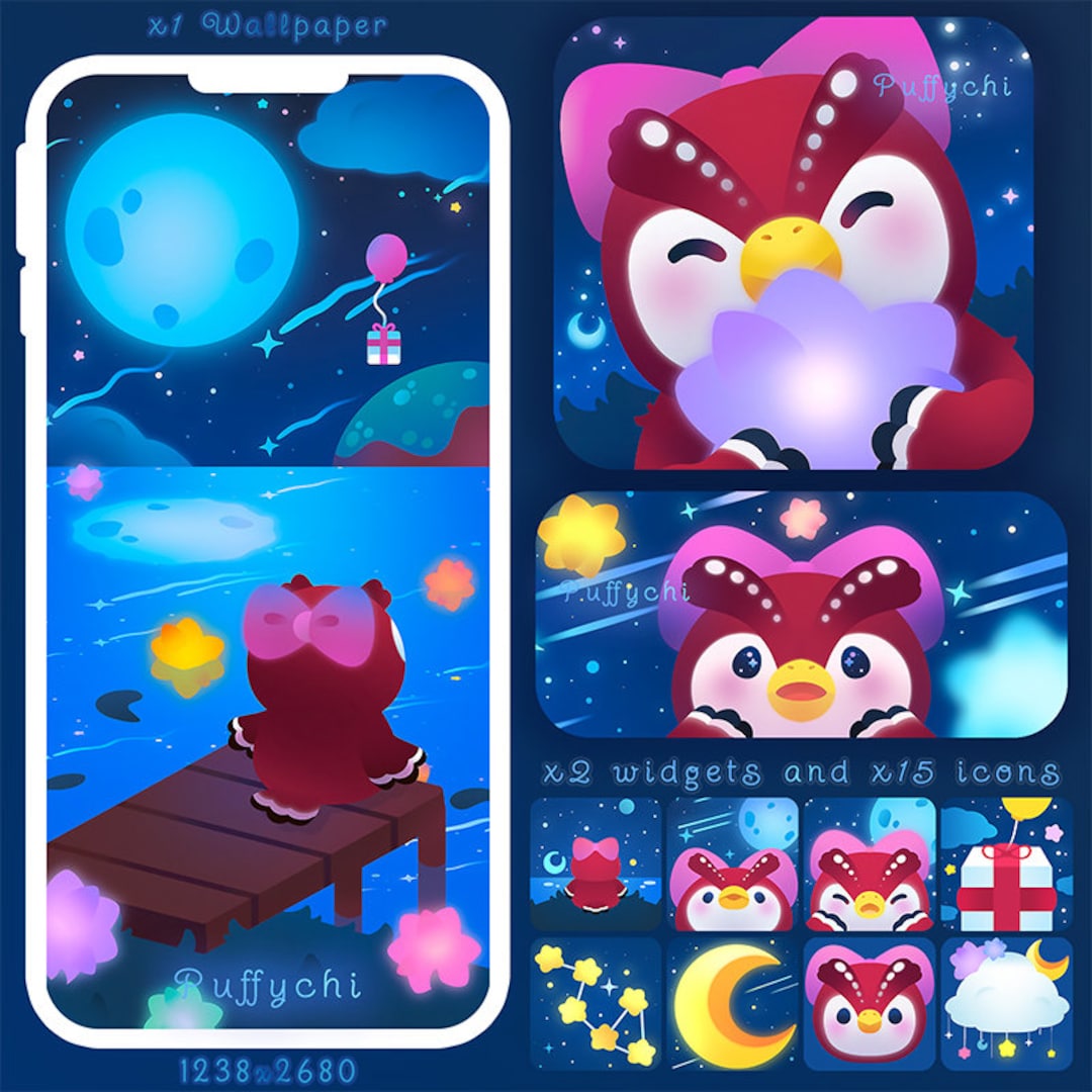 Starry Night Animal Crossing Phone Theme Phone Wallpaper Phone Widgets