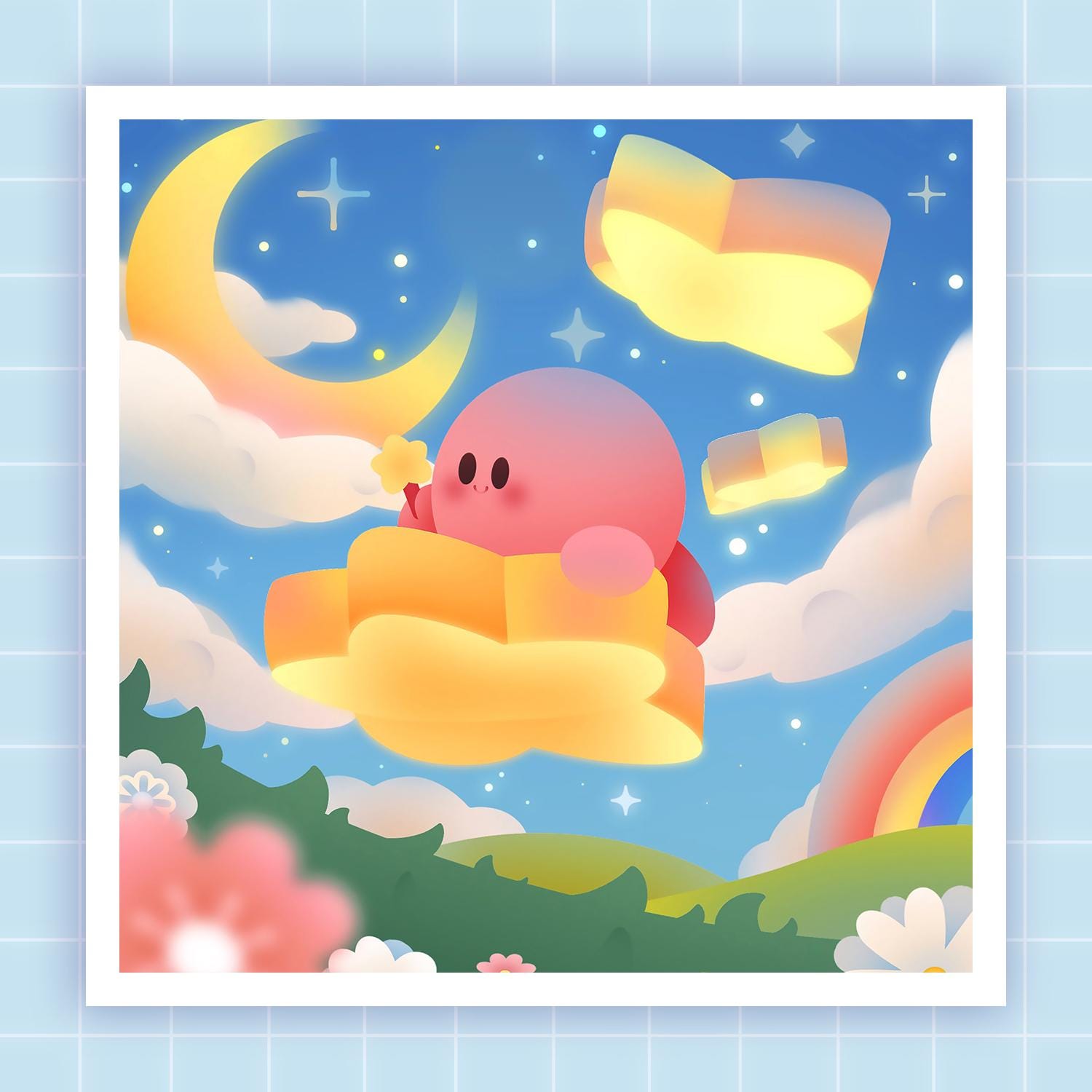 Dreamland Walk · Kirby Print · Cute Print · Mini Print
