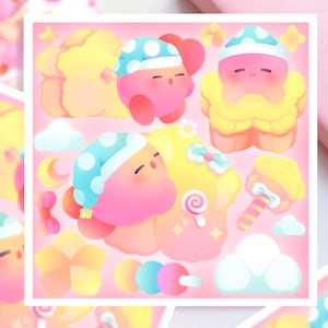 Sleeping in Dreamland · Kirby Print · Cute Print · Mini Print