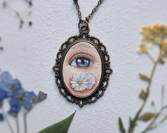 Custom Lover's Eye Pendant /Newborn Gift For mother/Lover's Eye Miniature/ Custom Vintage Pendant/ Custom Eye Portrait