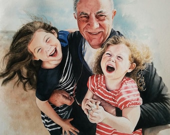 Custom portrait painting / Watercolor portrait commission / Custom family portrait