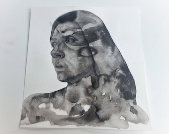 VENDA DE ARTE/pintura a tinta original/esboço