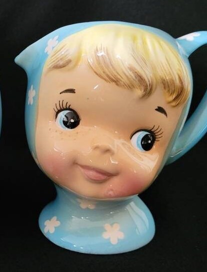 Miss Cutie Pie Blue Cream & Sugar/ Napco 1950 Miss Cutie Pie Miss Cutie Pie Blue Cream & Sugar/ Napco 1950 Miss Cutie Pie