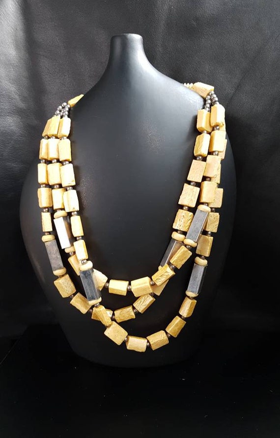 Mid Century Raw Baltic Amber Necklace/ 1960 Brutal