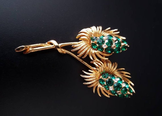 Corocraft Crystal Rhinestone Brooch / Vintage Coro