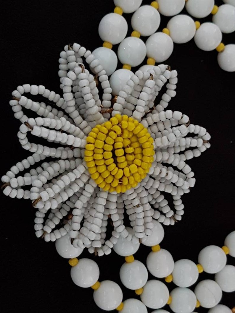 Signed Miriam Haskell Bracelet Haskell Jewelry Iconic Beaded Daisy Haskell Bracelet